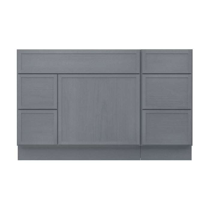 51" Plywood Bathroom Vanity Cabinet without Top - 5 Drawers & 1 Door - HomeBeyond