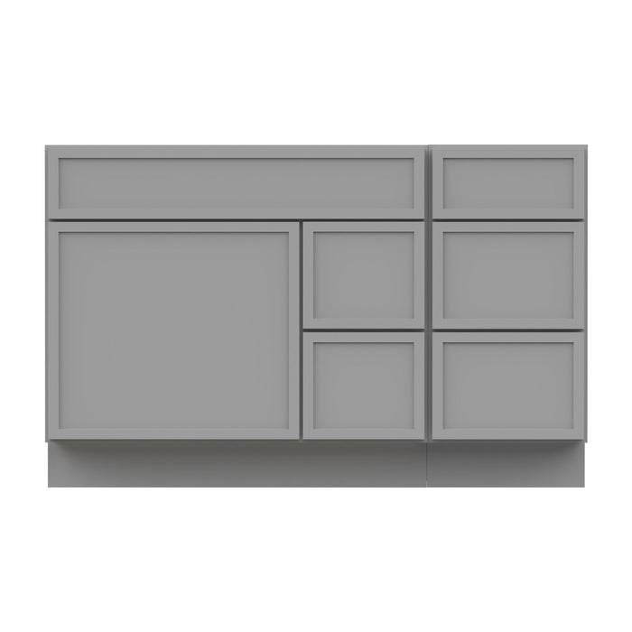 51" Plywood Bathroom Vanity Cabinet without Top - 5 Drawers & 1 Door - HomeBeyond