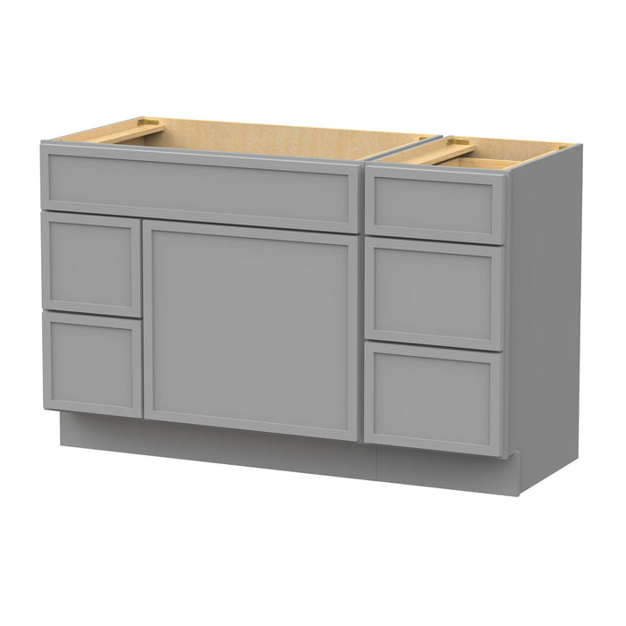 51" Plywood Bathroom Vanity Cabinet without Top - 5 Drawers & 1 Door - HomeBeyond