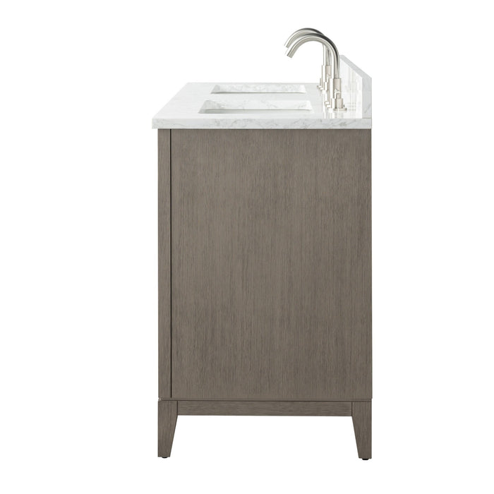 54" Double Sink Bathroom Vanity with Engineered Marble Top - HomeBeyond