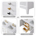 54" Double Sink Freestanding Bath Vanity Cabinet with White Engineered Marble Top - HomeBeyond