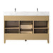 54" Double Sink Freestanding Bath Vanity Cabinet with White Engineered Marble Top - HomeBeyond