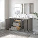54" Double Sink Freestanding Bath Vanity Cabinet with White Engineered Marble Top - HomeBeyond