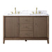 54" Double Sink Freestanding Bath Vanity Cabinet with White Engineered Marble Top - HomeBeyond
