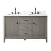 54" Double Sink Freestanding Bath Vanity Cabinet with White Engineered Marble Top - HomeBeyond