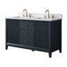 54" Double Sink Freestanding Bath Vanity Cabinet with White Engineered Marble Top - HomeBeyond