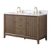 54" Double Sink Freestanding Bath Vanity Cabinet with White Engineered Marble Top - HomeBeyond