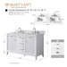 54" Double Sink Freestanding Bath Vanity Cabinet with White Engineered Marble Top - HomeBeyond