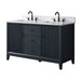 54" Double Sink Freestanding Bath Vanity Cabinet with White Engineered Marble Top - HomeBeyond