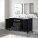 54" Double Sink Freestanding Bath Vanity Cabinet with White Engineered Marble Top - HomeBeyond