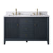 54" Double Sink Freestanding Bath Vanity Cabinet with White Engineered Marble Top - HomeBeyond