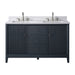 54" Double Sink Freestanding Bath Vanity Cabinet with White Engineered Marble Top - HomeBeyond