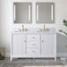 54" Double Sink Freestanding Bath Vanity Cabinet with White Engineered Marble Top - HomeBeyond