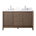 54" Double Sink Freestanding Bath Vanity Cabinet with White Engineered Marble Top - HomeBeyond