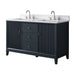 54" Double Sink Freestanding Bath Vanity Cabinet with White Engineered Marble Top - HomeBeyond