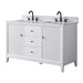 54" Double Sink Freestanding Bath Vanity Cabinet with White Engineered Marble Top - HomeBeyond