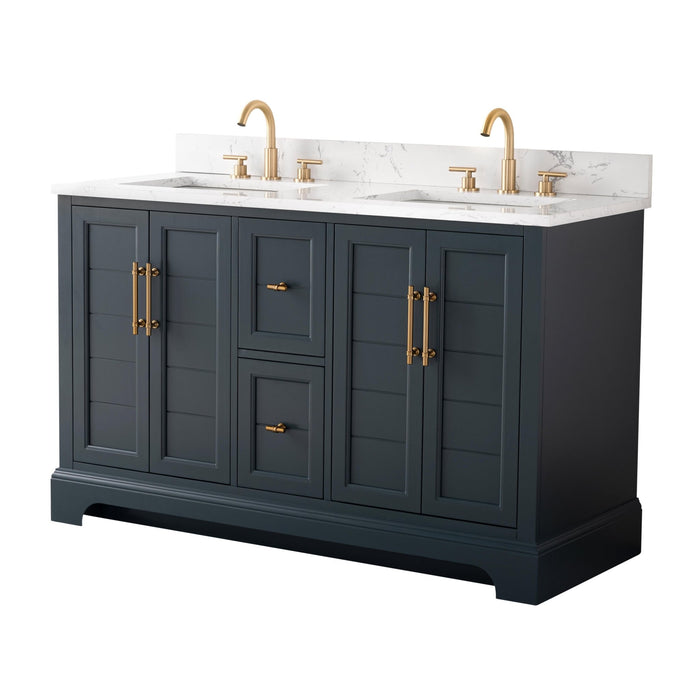 54" Double Sink Modern Bathroom Vanity Set with Countertop & Undermount Sinks – Large Storage Cabinet VA5054 - HomeBeyond