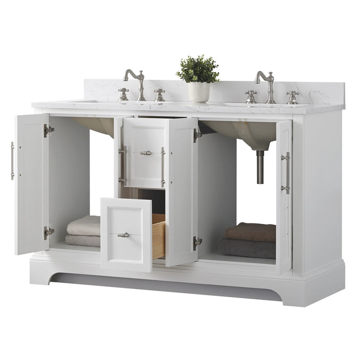 54" Double Sink Modern Bathroom Vanity Set with Countertop & Undermount Sinks – Large Storage Cabinet VA5054 - HomeBeyond
