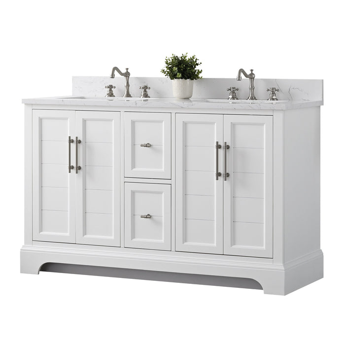54" Double Sink Modern Bathroom Vanity Set with Countertop & Undermount Sinks – Large Storage Cabinet VA5054 - HomeBeyond