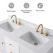 54" Double Sink Modern Freestanding Solid Wood Bathroom Vanity Set with White Engineered Marble Top – Storage Cabinet with Soft-Closing Doors & Drawers VA8154D - HomeBeyond