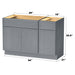 54" Modern Freestanding Birch & Plywood Bathroom Vanity Base Only – Shaker Style Storage Cabinet with 1 Drawer & 3 Soft-Closing Doors VA4139-151 - HomeBeyond