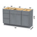 54" Modern Freestanding Birch & Plywood Bathroom Vanity Base Only – Shaker Style Storage Cabinet with 4 Drawers & 3 Soft-Closing Doors VA41153-24-151 - HomeBeyond
