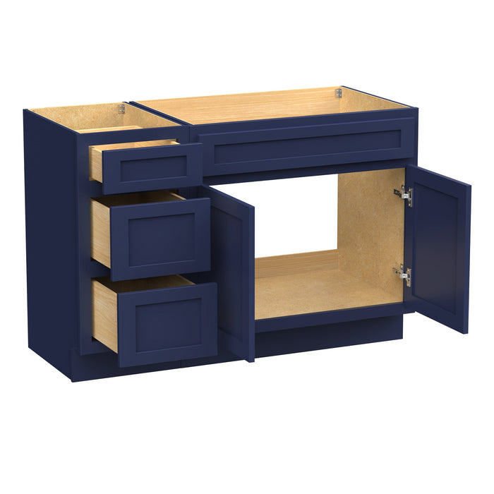 54" Modern Freestanding Oak Plywood Bathroom Vanity Base Only – Shaker Style Storage Cabinet with 3 Drawers & 2 Soft-Closing Doors VA40153-39 - HomeBeyond