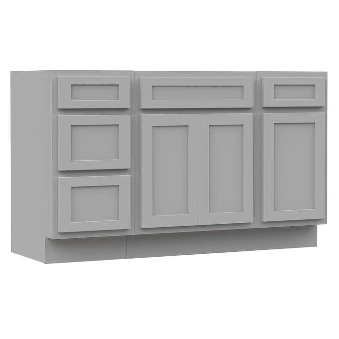 54" Modern Freestanding Plywood Bathroom Vanity Base Only – Shaker Style Storage Cabinet with 4 Drawers & 3 Doors VA40153-24-151 - HomeBeyond