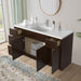 54" Modern Freestanding Plywood Bathroom Vanity Base Only – Shaker Style Storage Cabinet with 4 Drawers & 3 Doors VA41123-30-121 - HomeBeyond
