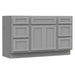 54" Modern Freestanding Plywood Bathroom Vanity Base Only – Shaker Style Storage Cabinet with 6 Drawers & 2 Doors VA153-24-153 - HomeBeyond