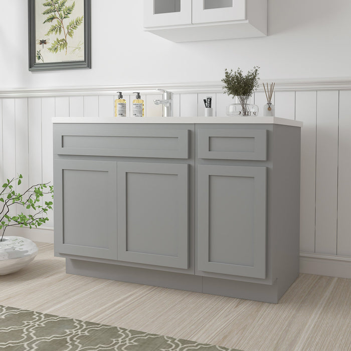54" Oak Bathroom Vanity Cabinet without Top - 1 Drawer & 3 Doors - HomeBeyond