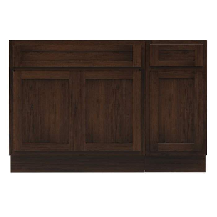 54" Oak Bathroom Vanity Cabinet without Top - 1 Drawer & 3 Doors - HomeBeyond