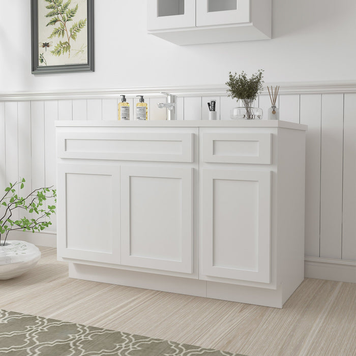 54" Oak Bathroom Vanity Cabinet without Top - 1 Drawer & 3 Doors - HomeBeyond