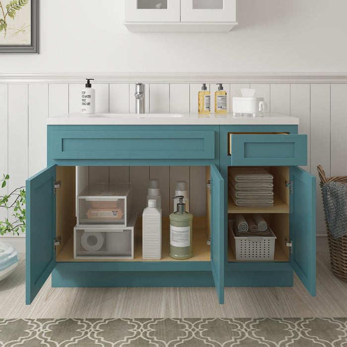 54" Oak Bathroom Vanity Cabinet without Top - 1 Drawer & 3 Doors - HomeBeyond