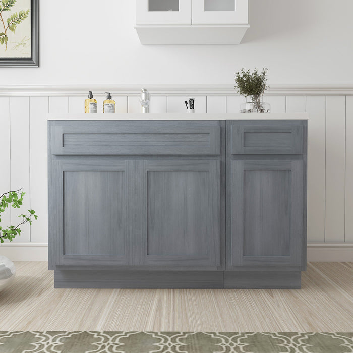 54" Oak Bathroom Vanity Cabinet without Top - 1 Drawer & 3 Doors - HomeBeyond