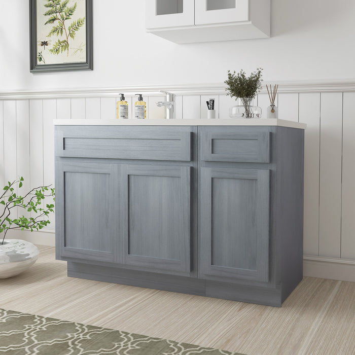 54" Oak Bathroom Vanity Cabinet without Top - 1 Drawer & 3 Doors - HomeBeyond