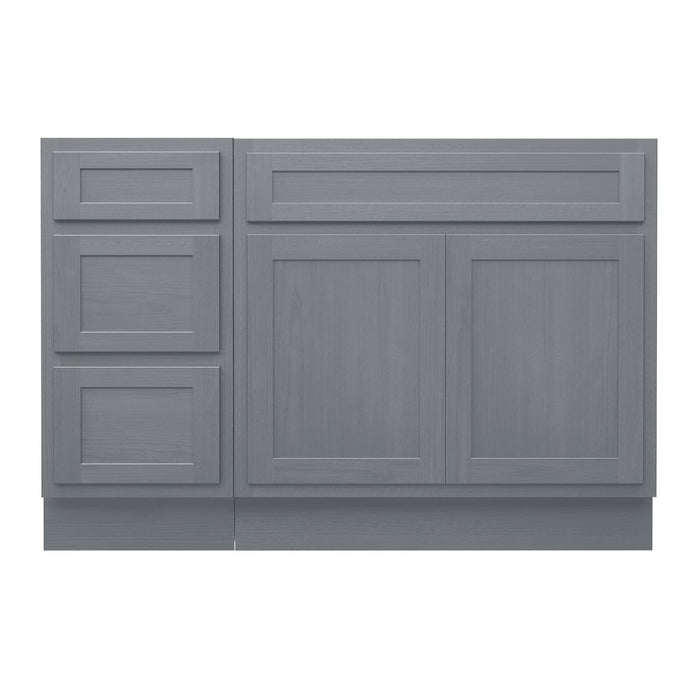 54" Oak Bathroom Vanity Cabinet without Top - 3 Drawers & 2 Doors - HomeBeyond