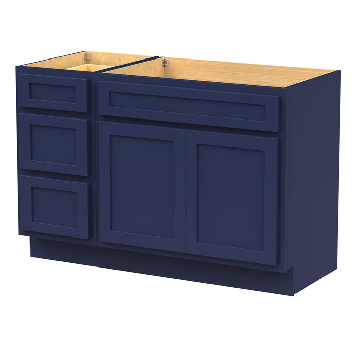 54" Oak Bathroom Vanity Cabinet without Top - 3 Drawers & 2 Doors - HomeBeyond