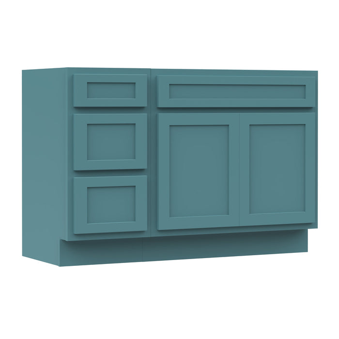 54" Oak Bathroom Vanity Cabinet without Top - 3 Drawers & 2 Doors - HomeBeyond