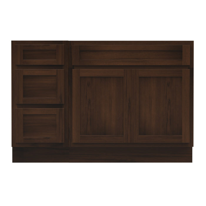 54" Oak Bathroom Vanity Cabinet without Top - 3 Drawers & 2 Doors - HomeBeyond