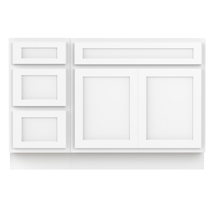 54" Oak Bathroom Vanity Cabinet without Top - 3 Drawers & 2 Doors - HomeBeyond