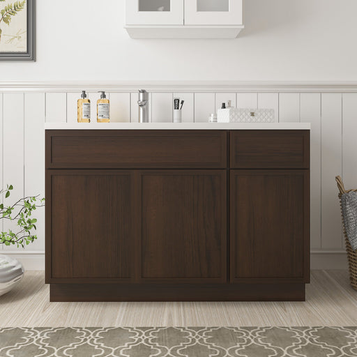 54" Plywood Bathroom Vanity Cabinet without Top - 1 Drawer & 3 Doors - HomeBeyond