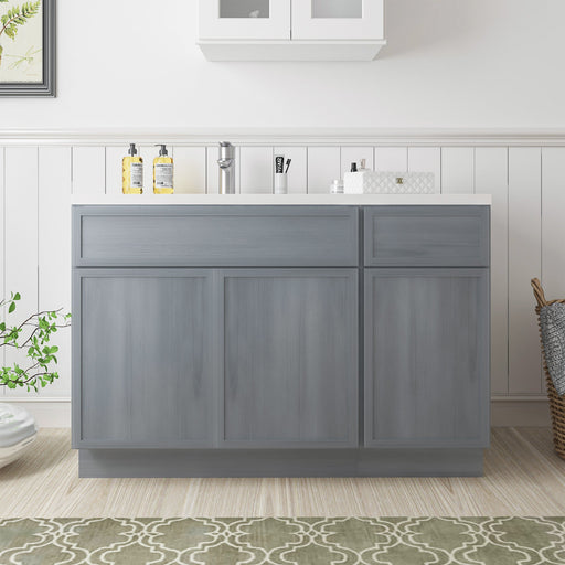 54" Plywood Bathroom Vanity Cabinet without Top - 1 Drawer & 3 Doors - HomeBeyond