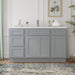 54" Plywood Bathroom Vanity Cabinet without Top - 4 Drawers & 3 Doors - HomeBeyond