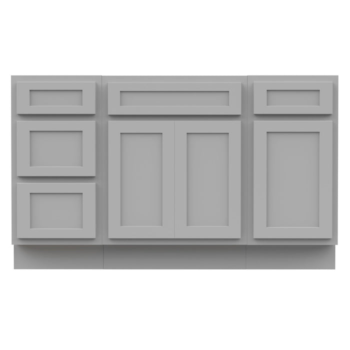 54" Plywood Bathroom Vanity Cabinet without Top - 4 Drawers & 3 Doors - HomeBeyond