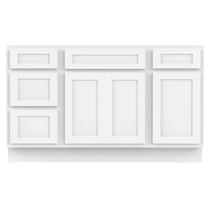 54" Plywood Bathroom Vanity Cabinet without Top - 4 Drawers & 3 Doors - HomeBeyond