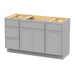 54" Plywood Bathroom Vanity Cabinet without Top - 4 Drawers & 3 Doors - HomeBeyond