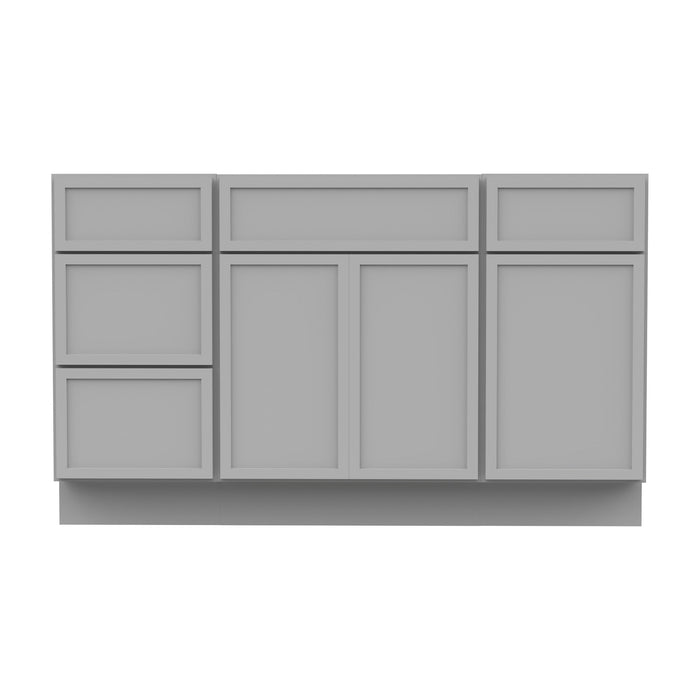 54" Plywood Bathroom Vanity Cabinet without Top - 4 Drawers & 3 Doors - HomeBeyond