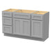 54" Plywood Bathroom Vanity Cabinet without Top - 4 Drawers & 3 Doors - HomeBeyond