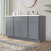 54" Plywood Bathroom Vanity Cabinet without Top - 4 Drawers & 3 Doors - HomeBeyond